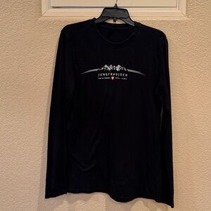 Jungfraujoch Switzerland Top Of Europe Long Sleeve Shirt - Black
